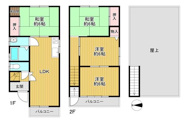 東大阪市六万寺町1丁目　中古戸建
