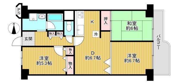 若江岩田スカイハイツ(間取り)
