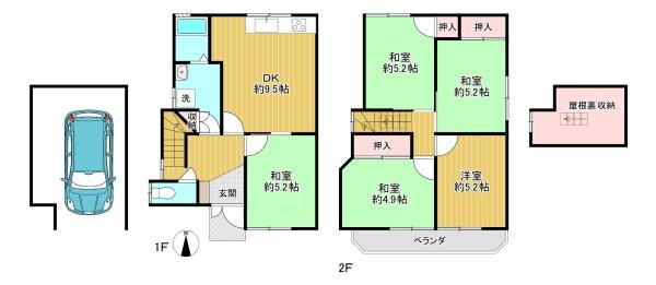 東大阪市六万寺町1丁目　中古戸建