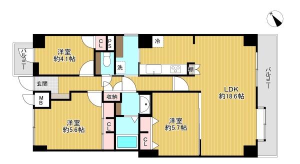 ライオンズマンション西八王子駅前(間取り)