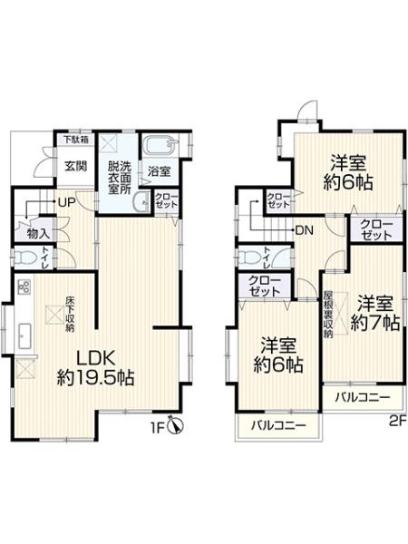 八王子市大和田町6丁目の中古一戸建て(間取り)