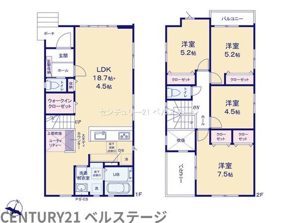 JR内房線　袖ケ浦市袖ケ浦駅前２丁目　新築戸建　2号棟