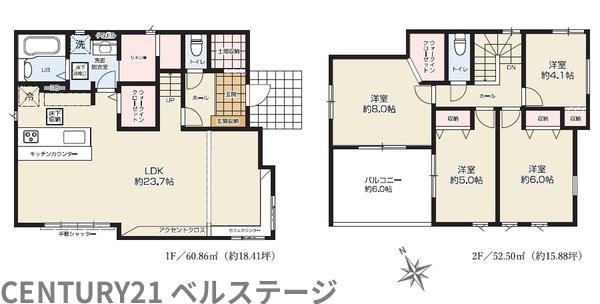 JR内房線　木更津市高砂3丁目　新築戸建1号棟