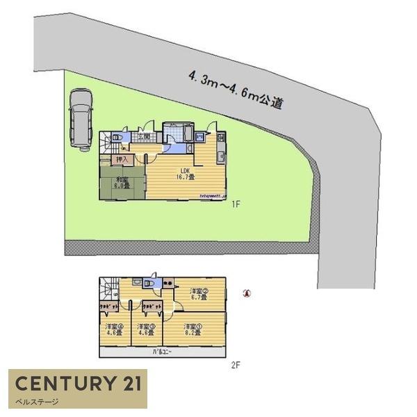 南房総市久枝の中古一戸建て(区画図)