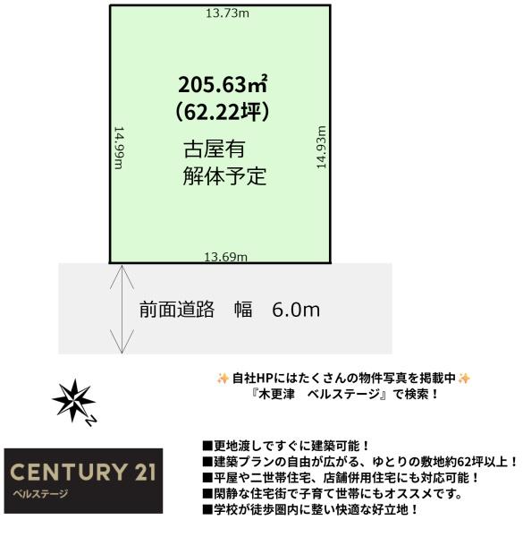 JR内房線　木更津市大久保3丁目　売土地
