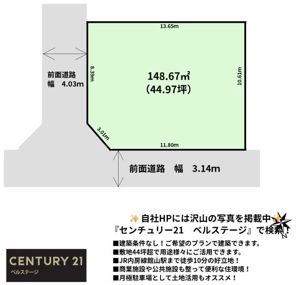 JR内房線　館山市北条　売土地
