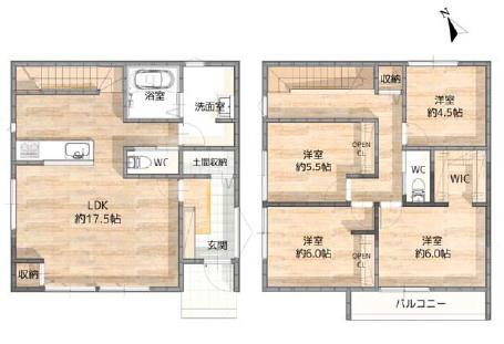 岡崎市東大友町新築戸建全5棟E号棟