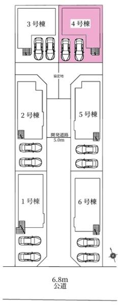 豊田市細谷町新築戸建全6棟4号棟(区画図)