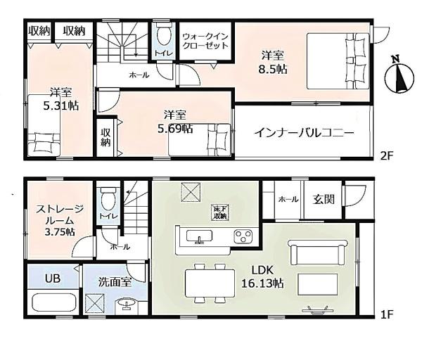 豊田市小川町新築戸建全2棟1号棟