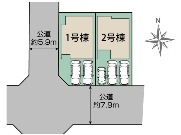 刈谷市半城中町新築戸建全2棟1号線