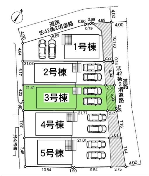 大府市朝日町新築戸建全5棟3号棟