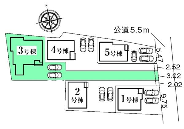 知立市弘法町新築戸建全5棟3号棟