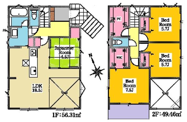 安城市桜井町新築戸建全2棟2号棟