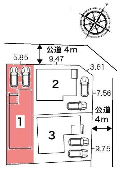 豊田市水源町新築戸建全3棟1号棟
