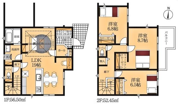岡崎市真伝町新築戸建全2棟1号棟