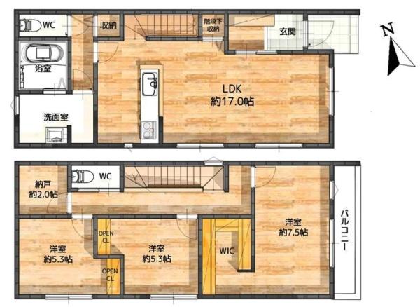 岡崎市上佐々木町新築戸建全5棟A号棟