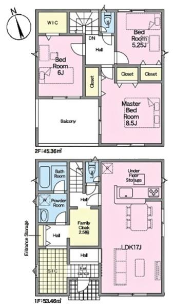 岡崎市中島町新築戸建全3棟2号棟(間取り)