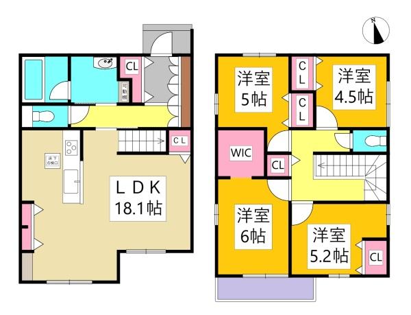 豊田市広川町新築戸建全4棟3号地(間取り)