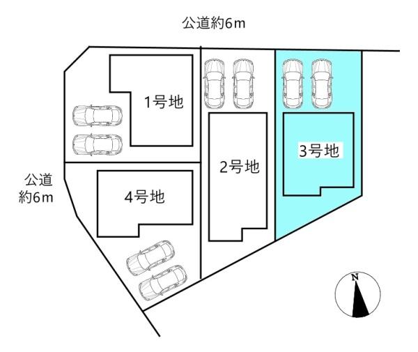 豊田市広川町新築戸建全4棟3号地(区画図)