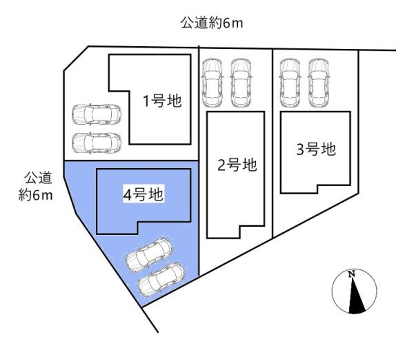 豊田市広川町新築戸建全4棟4号地(区画図)