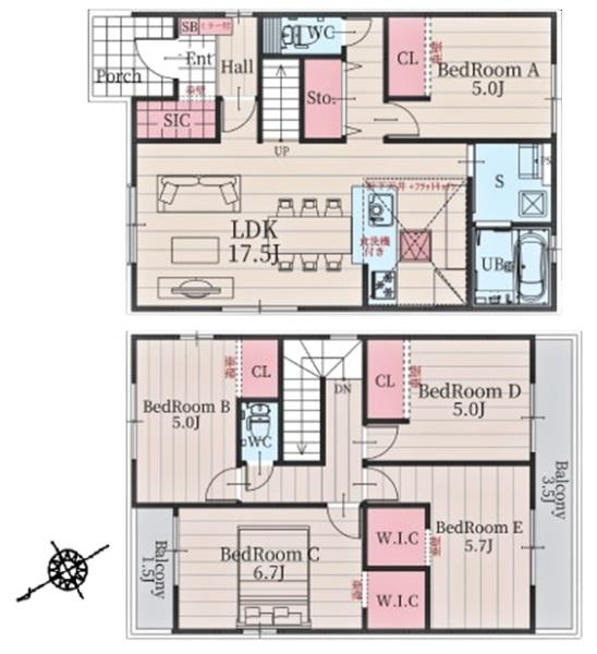 岡崎市六名南新築戸建全1棟(間取り)