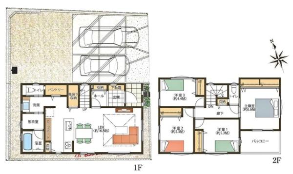 岡崎市井田町新築戸建全2棟2号棟