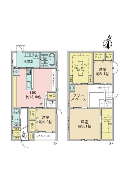 広島市安佐北区亀崎4丁目の中古一戸建て(間取り)