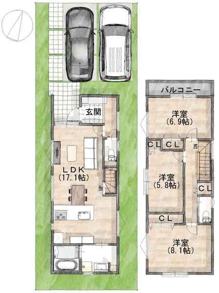 神戸市西区糀台１丁目　新築一戸建て　1号地