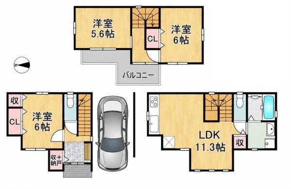 寝屋川市黒原旭町の新築一戸建