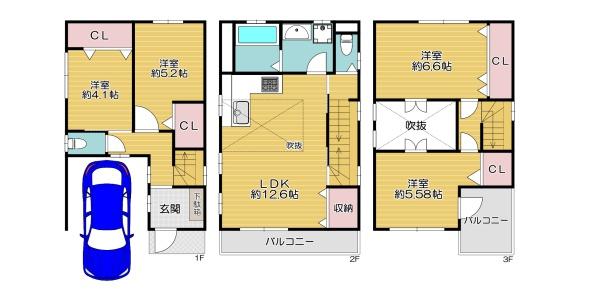 大阪市東成区中本2丁目　中古戸建
