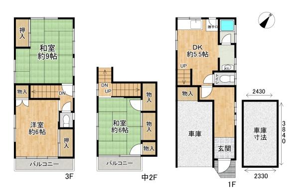 灘区千旦通3丁目　借地権付　中古戸建