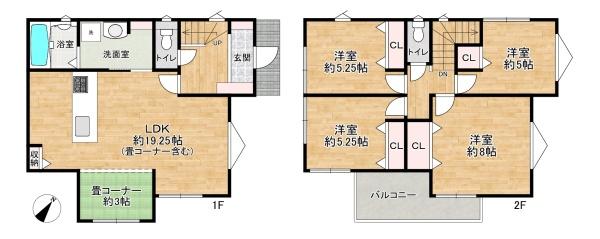 加古川市野口町北野の新築一戸建(間取り)