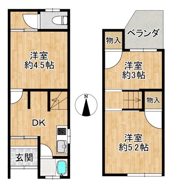 東大阪市花園西町１丁目の中古テラスハウス
