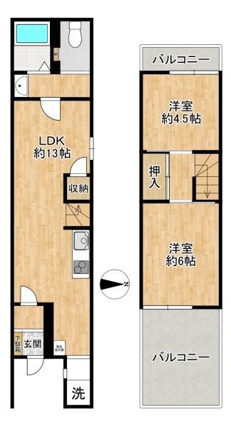 東大阪市旭町の中古テラスハウス