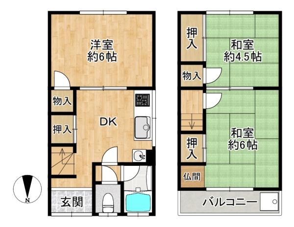 東大阪市若草町の中古テラスハウス
