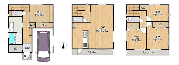 四條畷市江瀬美町の新築一戸建