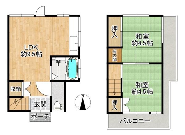 東大阪市額田町の中古テラスハウス