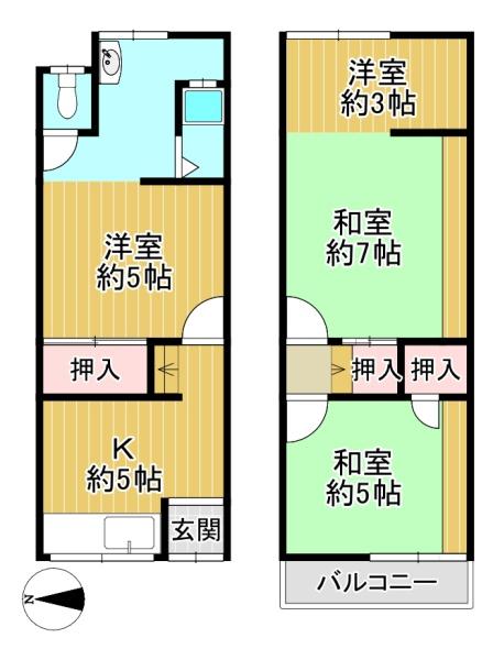 四條畷市南野４丁目の中古テラスハウス