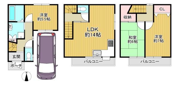 東大阪市新上小阪の中古一戸建