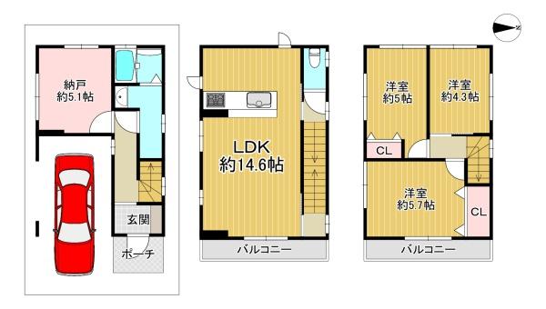 大東市北条１丁目の新築一戸建