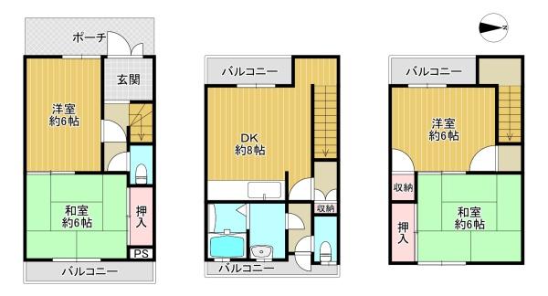 東大阪市高井田本通３丁目の中古テラスハウス