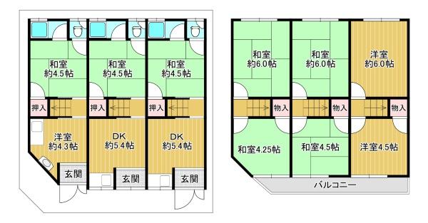 四條畷市中野１丁目の中古テラスハウス