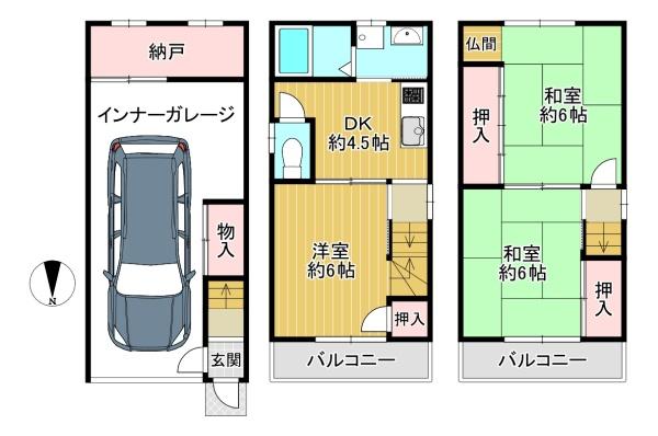 東大阪市末広町の中古テラスハウス