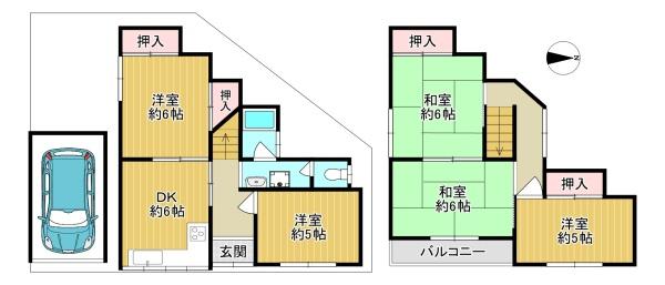 東大阪市六万寺町１丁目の中古一戸建