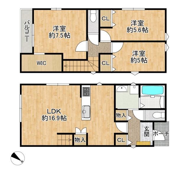 大東市南津の辺町の新築一戸建