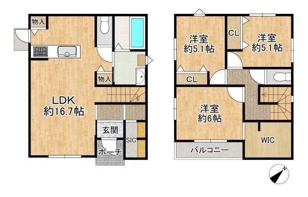 大東市南津の辺町の新築一戸建