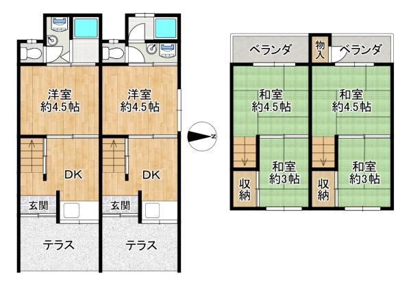 大東市南津の辺町の中古テラスハウス