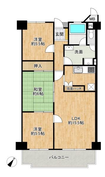 朝日プラザ生駒西２番館Ｃ棟　中古マンション