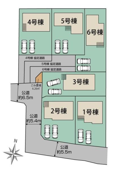中間市大字垣生 新築戸建(3号棟)(全体区画図)