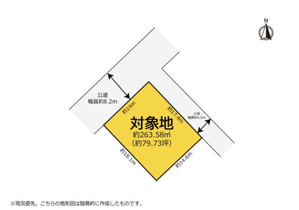 北東角地の整形地　浜松市天竜区山東